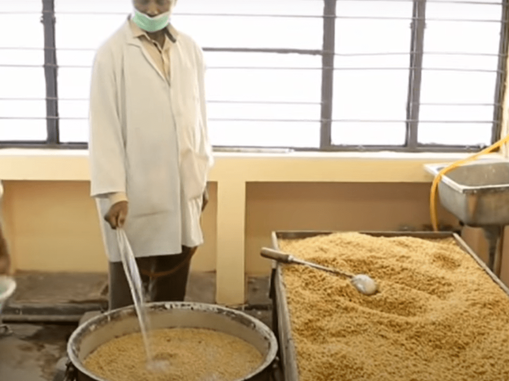 wash wheat grains